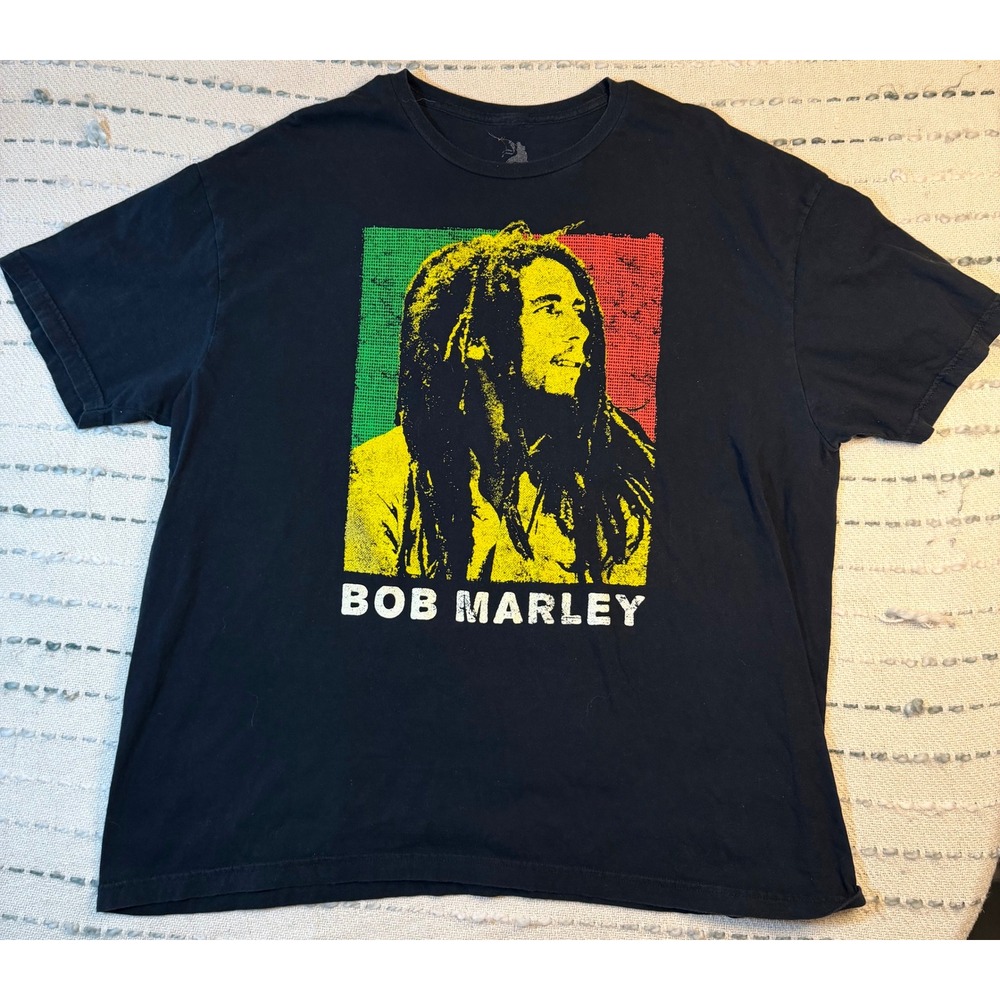 Zion Rootswear Bob Marley Rasta Graphic T-Shirt Black XXL Reggae Music Tee